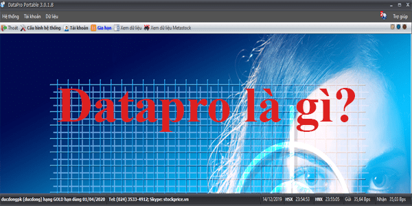 Giao diện của phần mềm lấy dữ liệu cho Amibroker Datapro