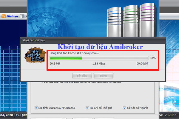 Hướng dẫn cách cài đặt datapro.vn cho Amibroker miễn phí 3 khởi tạo dữ liệu datapro