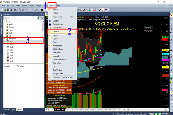 Cách sử dụng wach Lists trong Amibroker và cài đặt database EOD, INTRADAY trong một Amibroker hiệu quả 100% 1 Cách sử dụng wach Lists trong Amibroker