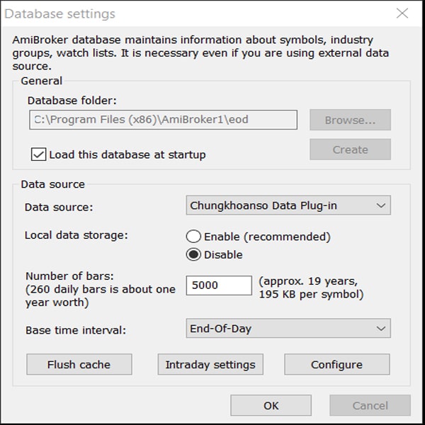 Cài đặt datatick dữ liệu chứng khoán EOD cho Amibroker