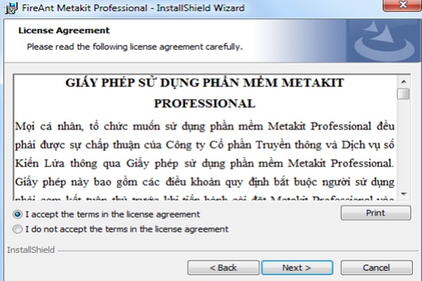giấy phép sử dụng metakit