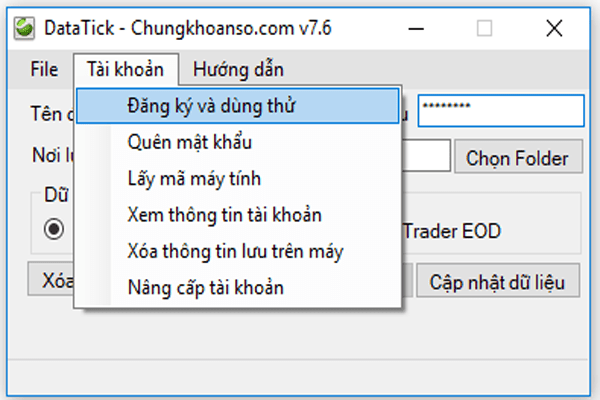 Đăng ký và dùng thử datatick