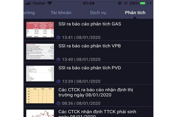 Cách chơi chứng khoán phái sinh ảo VPS nhận tiền thật 100% 4 Báo cáo phân tích cổ phiếu trong VPS Smartpro
