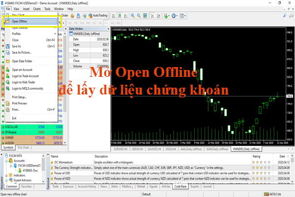 Cách cập nhật dữ liệu chứng khoán cho MT4 miễn phí 7 Mở dữ liệu chứng khoán cho Metatrader