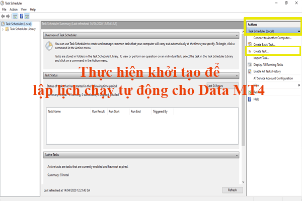 Cách cập nhật dữ liệu chứng khoán cho MT4 miễn phí 9 Thực hiện khởi tạo lịch chạy dữ liệu chứng khoán cho MT4 tự động