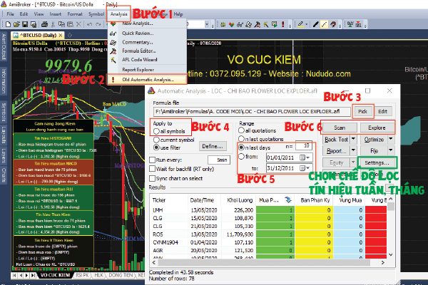 Hướng dẫn lọc cổ phiếu bằng Amibroker theo 2 cách 2 Hướng dẫn lọc cổ phiếu bằng Amibroker sử dụng Old Automatic Analysis