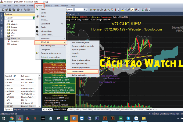 Hướng dẫn lọc cổ phiếu bằng Amibroker theo 2 cách 5 Cách tạo watch list cổ phiếu trong Amibroker