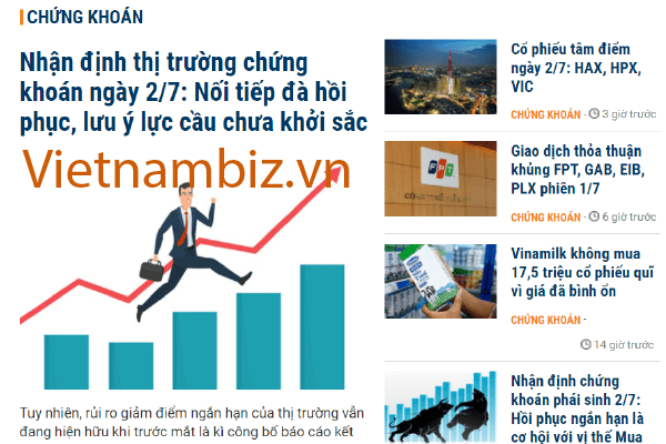 Top 4 Website và Youtube nhận định thị trường chứng khoán Việt Nam 2 Vietnambiz.vn cung cấp rất nhiều bài viết về phân tích thị trường chứng khoán rất hữu ích